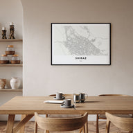 Shiraz Map Landscape Poster