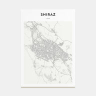 Shiraz Map Portrait Poster