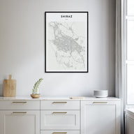 Shiraz Map Portrait Poster