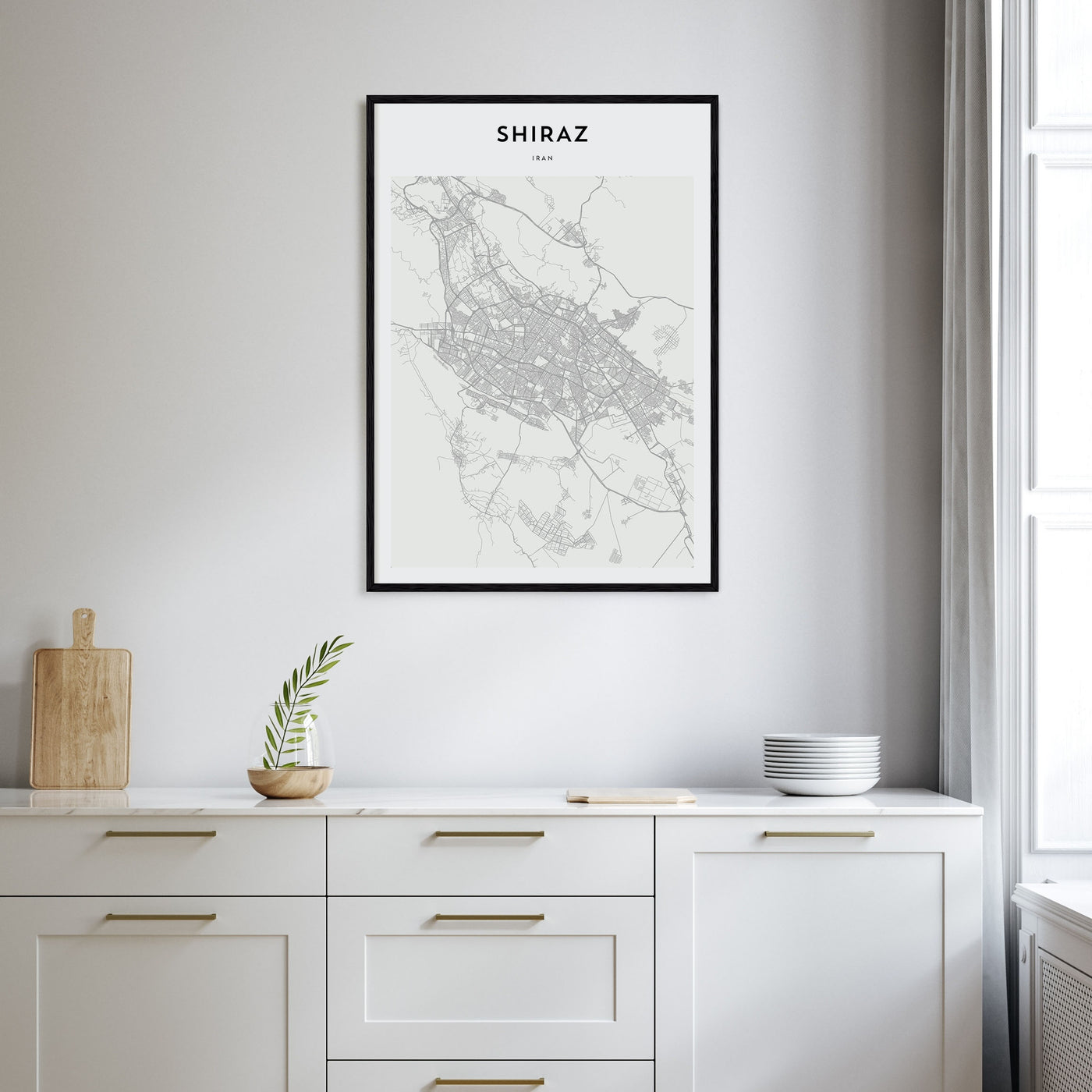 Shiraz Map Portrait Poster