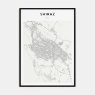 Shiraz Map Portrait Poster