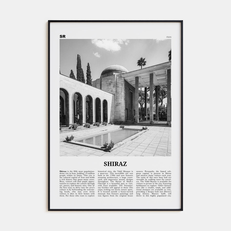 Shiraz Travel B&W Poster