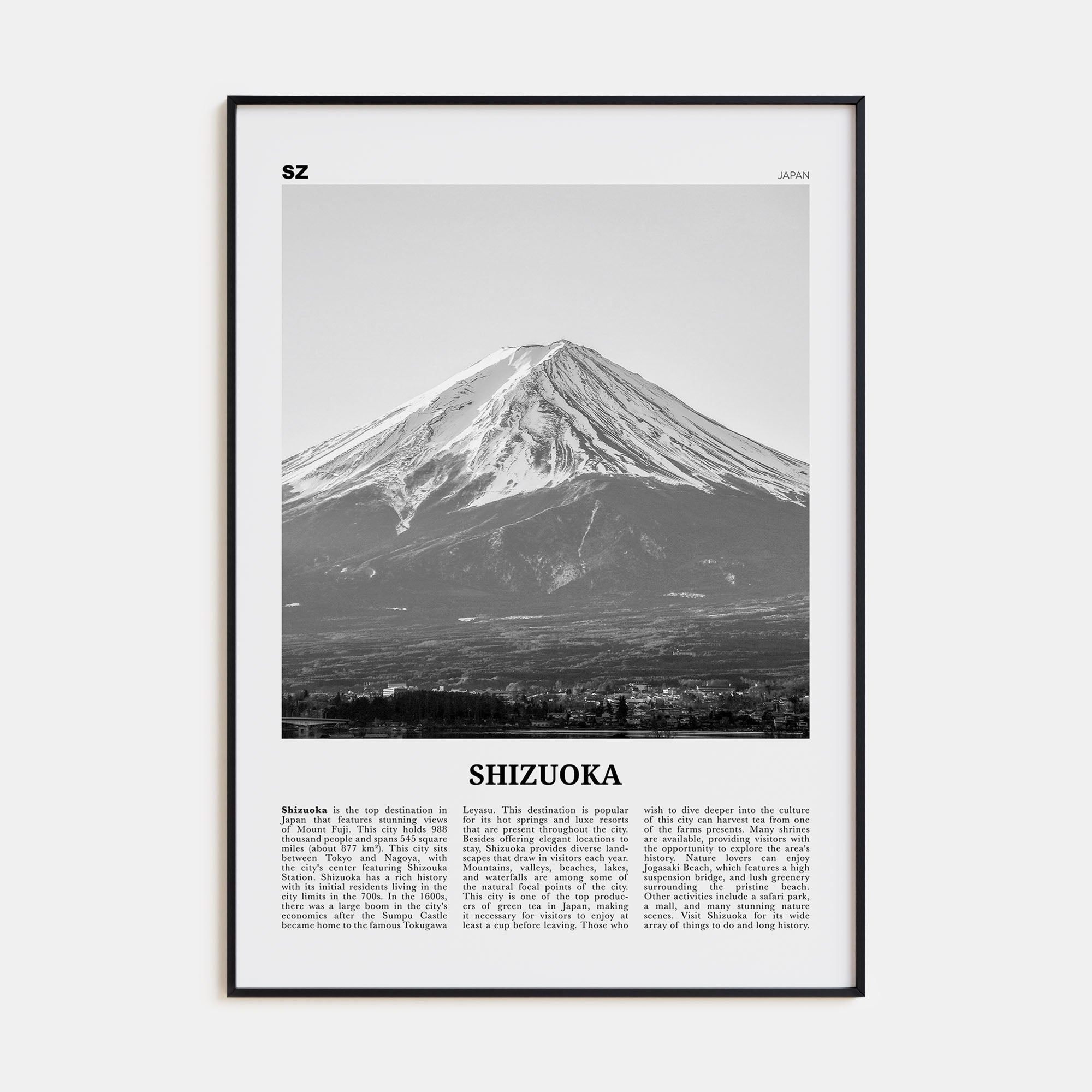Shizuoka Travel B&W Poster