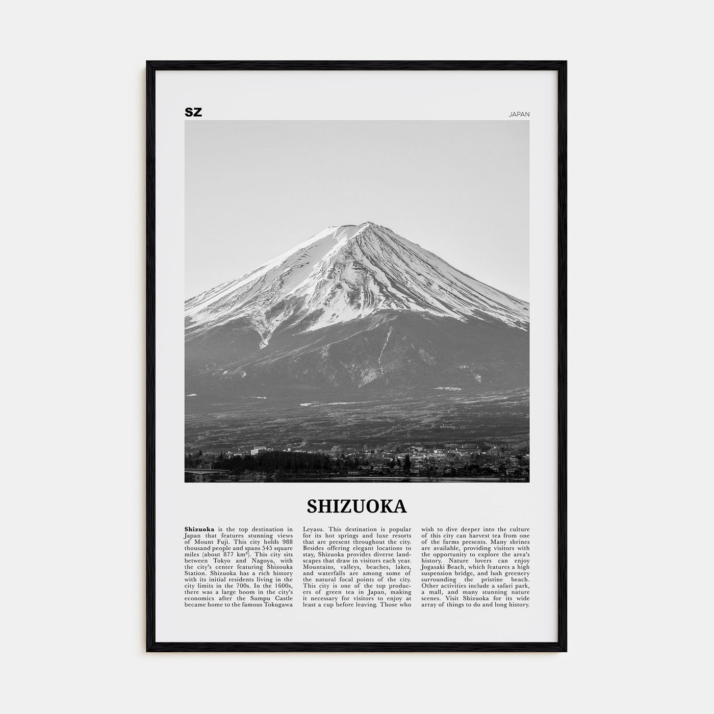 Shizuoka Travel B&W Poster