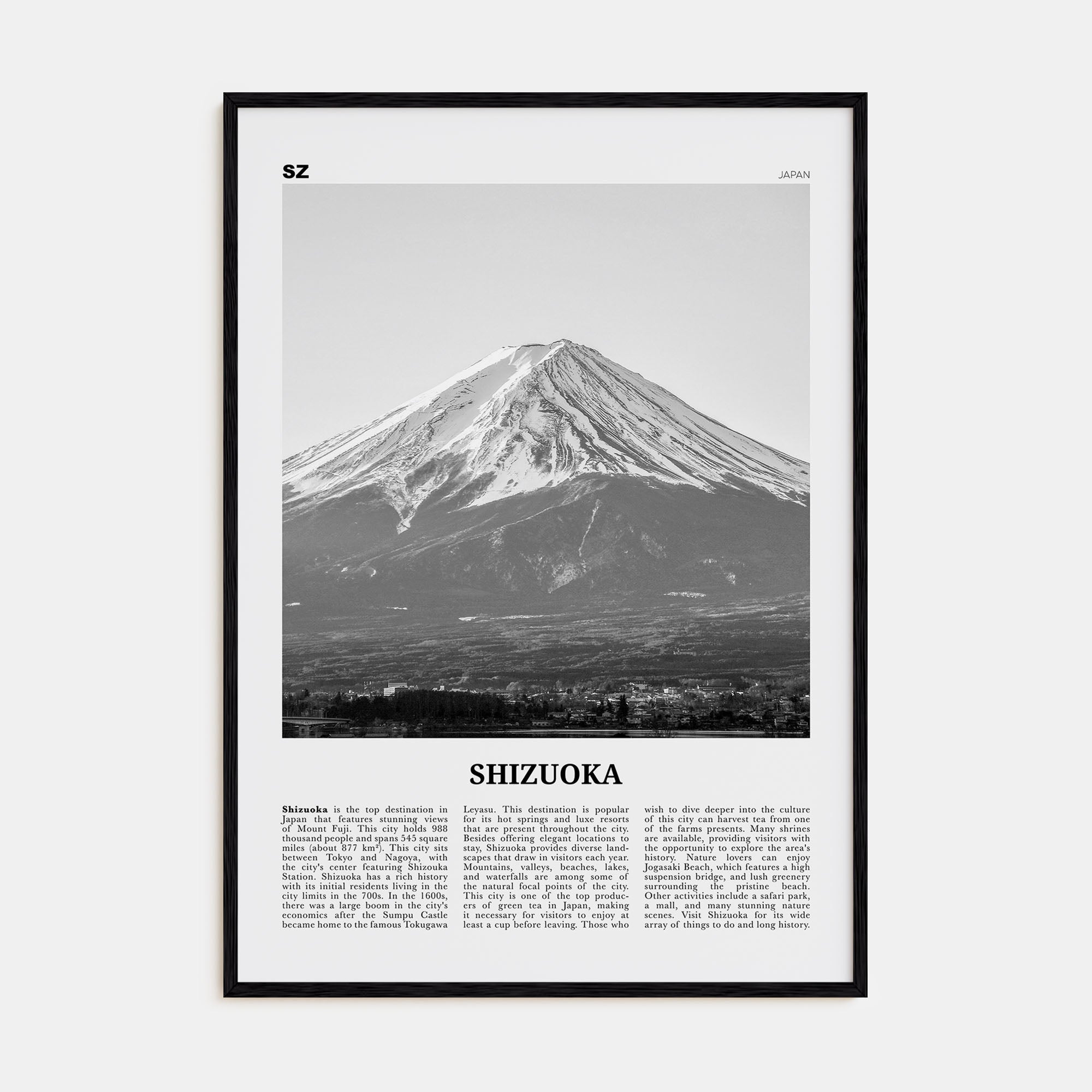 Shizuoka Travel B&W Poster