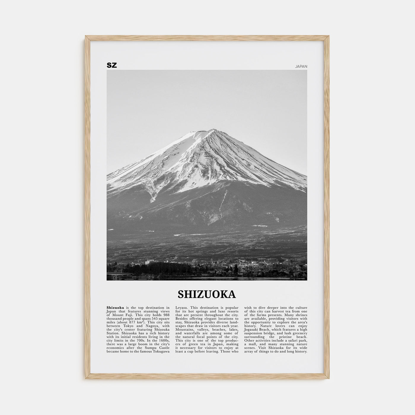 Shizuoka Travel B&W Poster