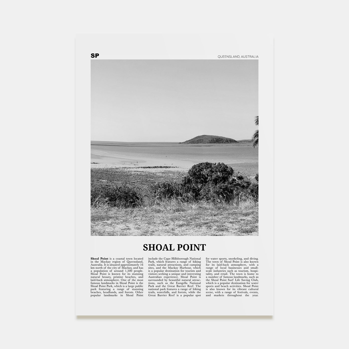 Shoal Point Travel B&W Poster
