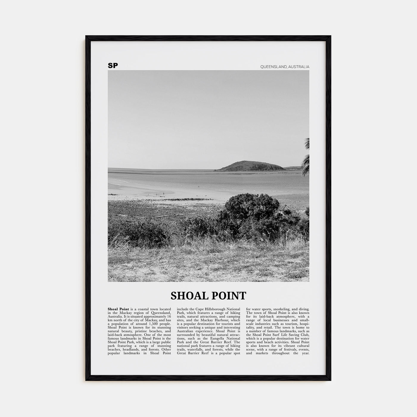 Shoal Point Travel B&W Poster