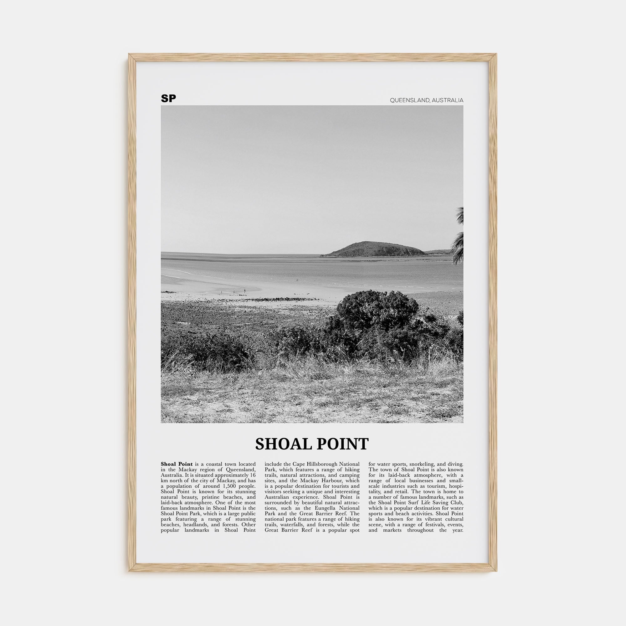 Shoal Point Travel B&W Poster