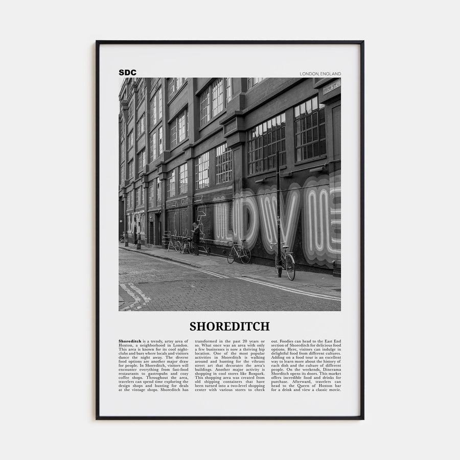 Shoreditch Travel B&W Poster