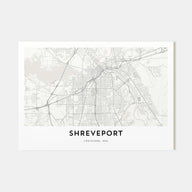 Shreveport Map Landscape Poster