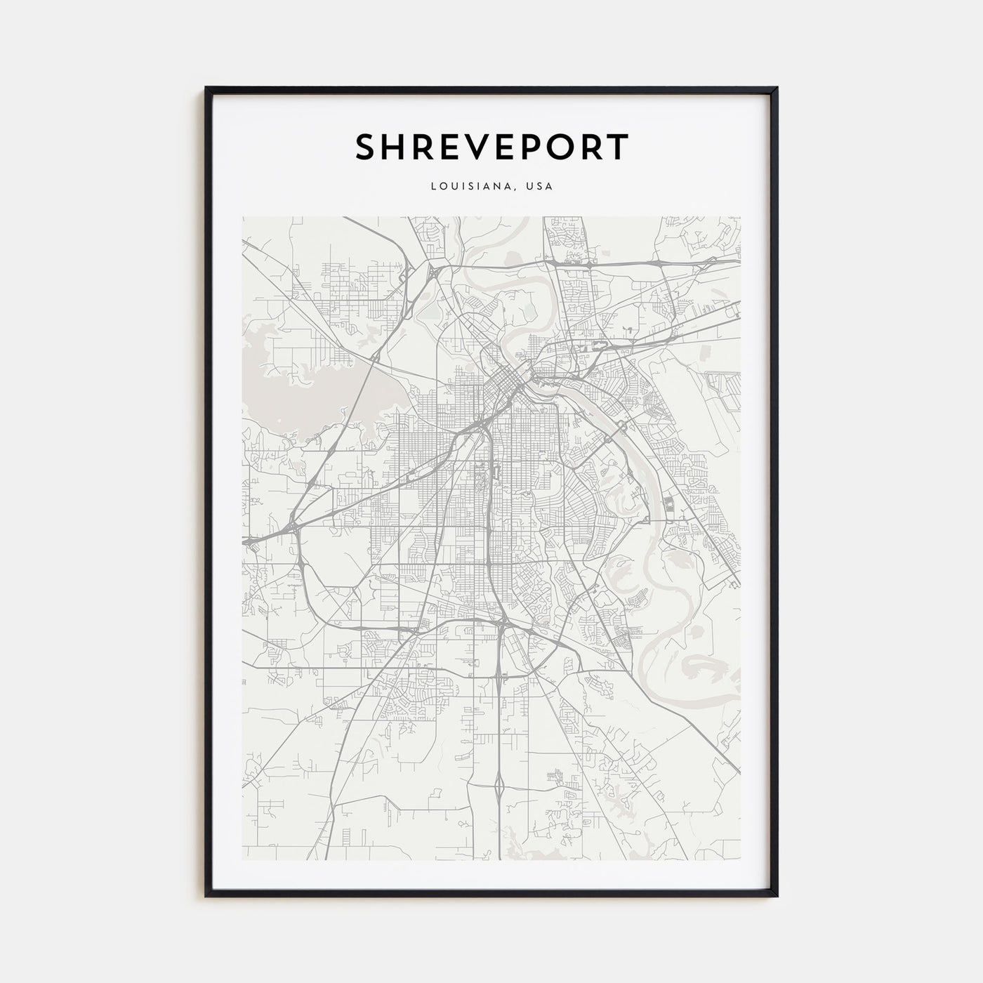 Shreveport Map Portrait Poster