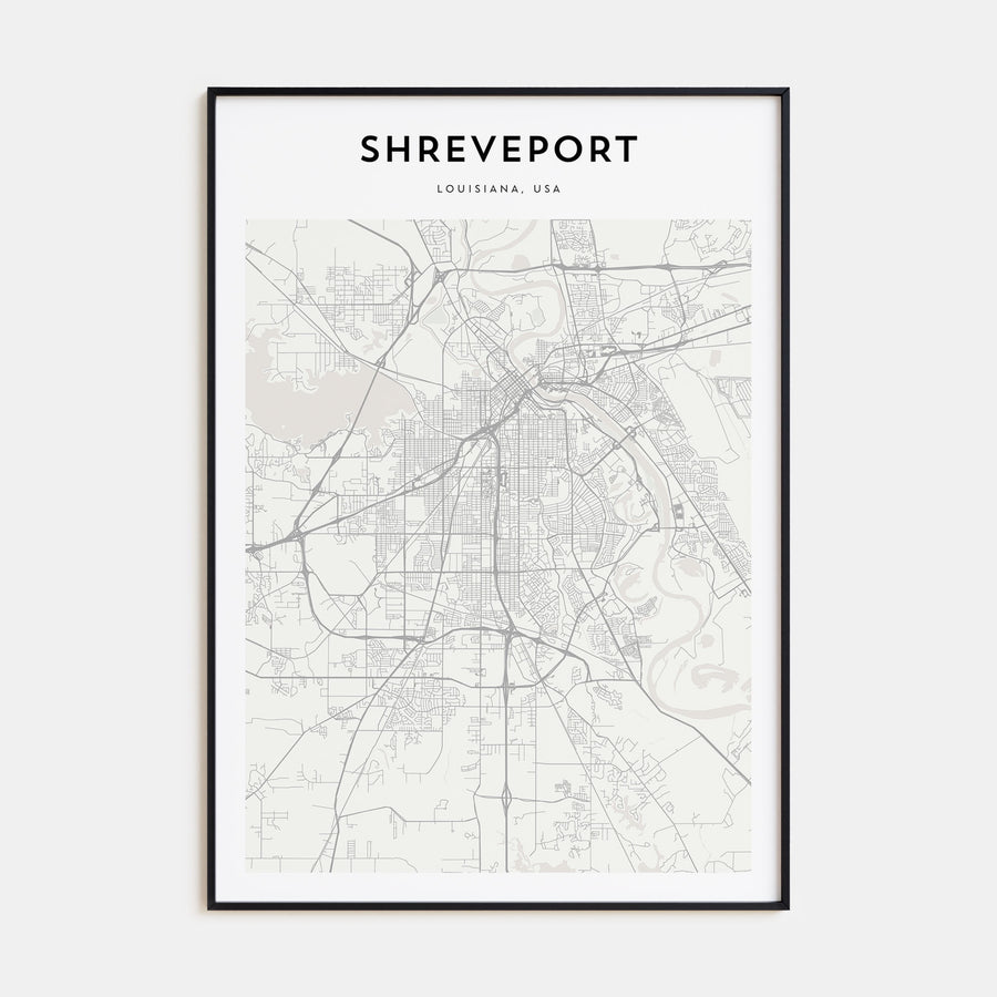 Shreveport Map Portrait Poster