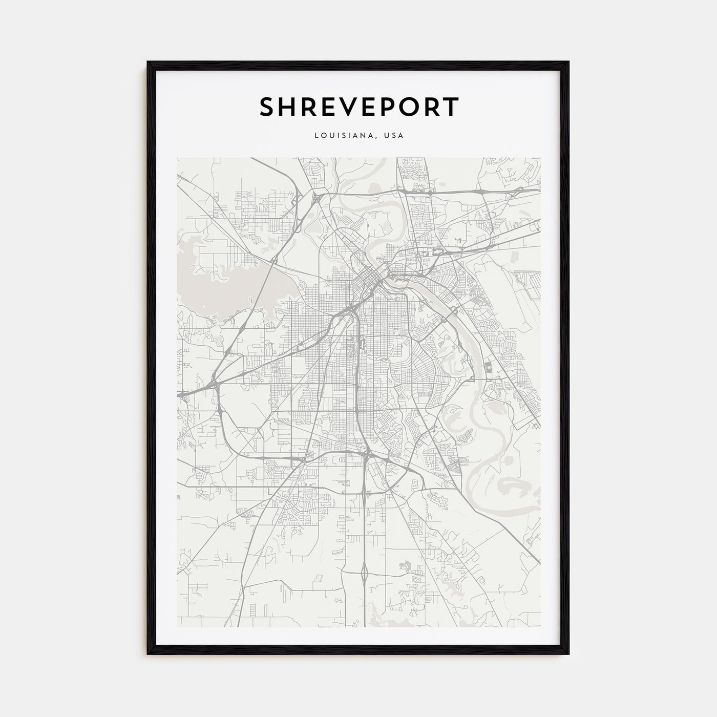 Shreveport Map Portrait Poster