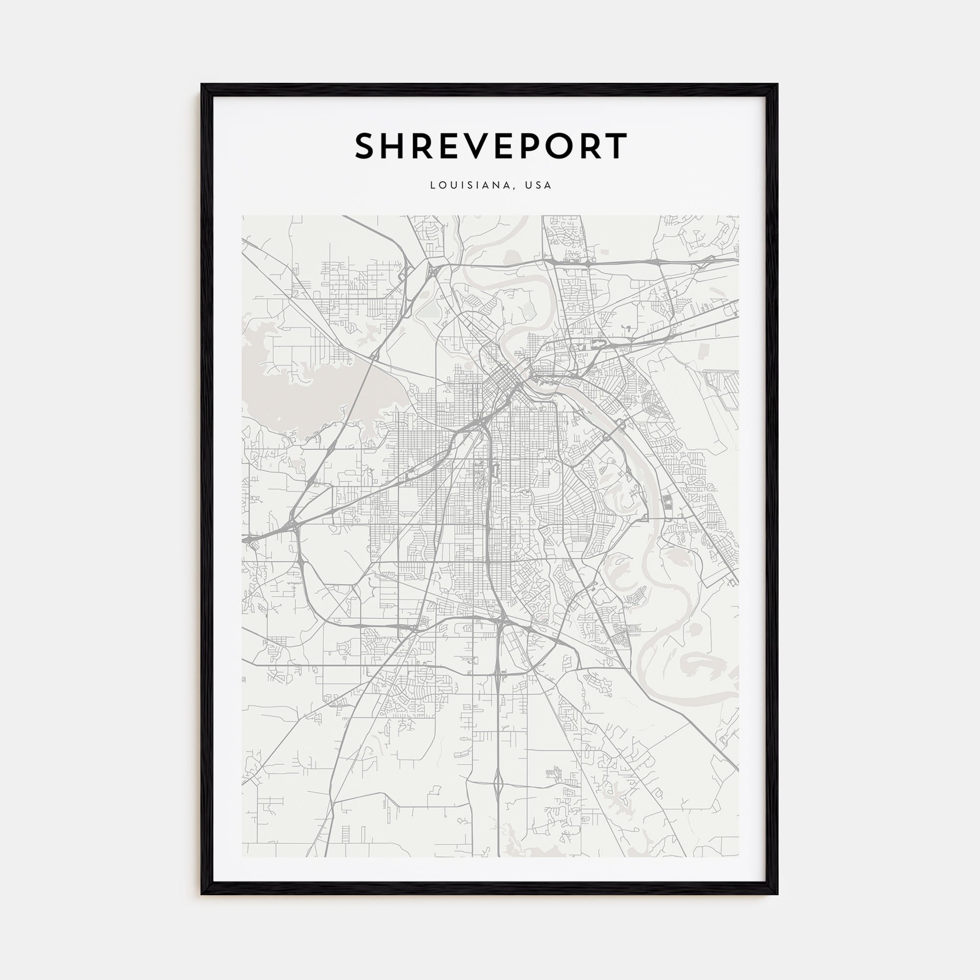 Shreveport Map Portrait Poster