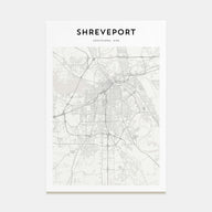 Shreveport Map Portrait Poster