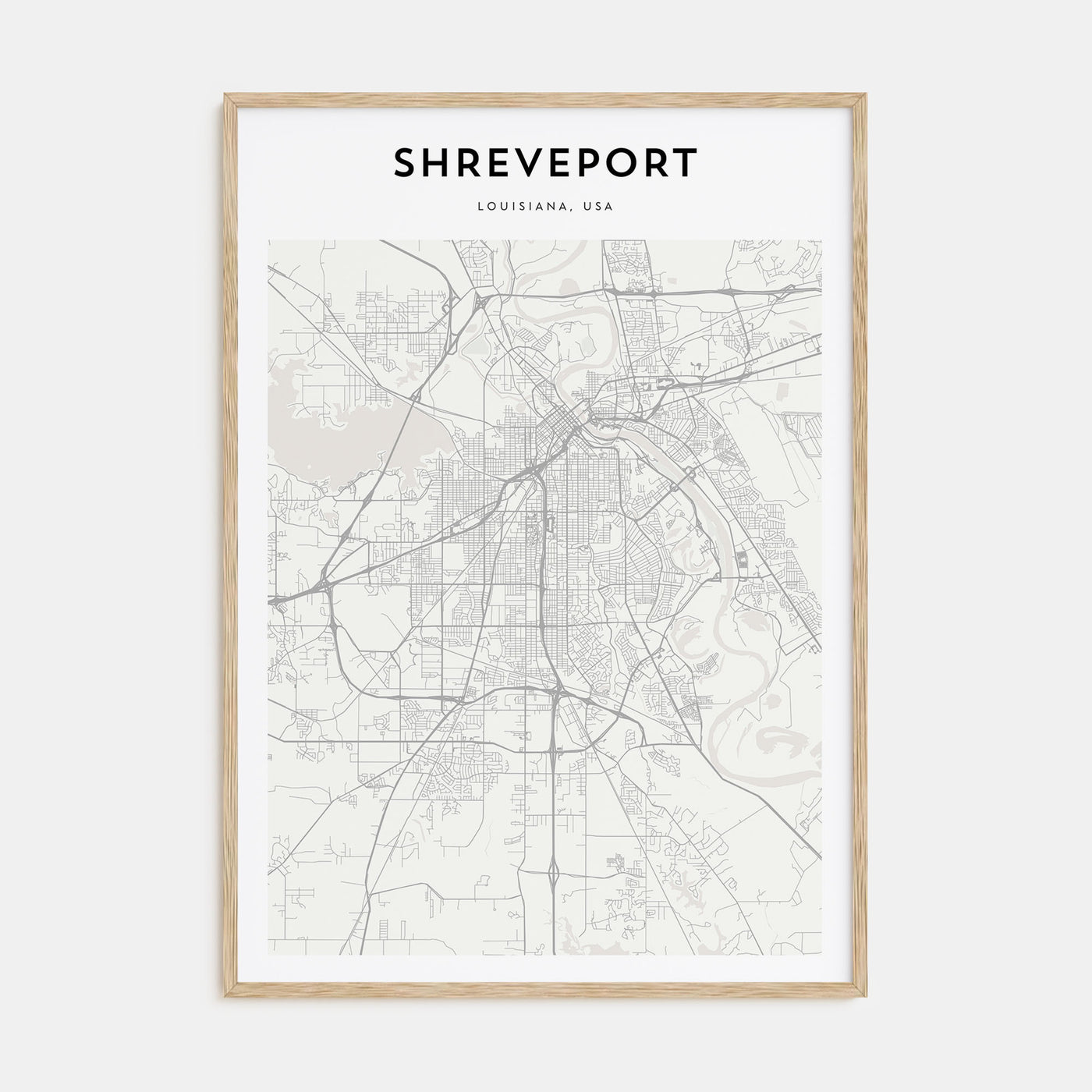 Shreveport Map Portrait Poster