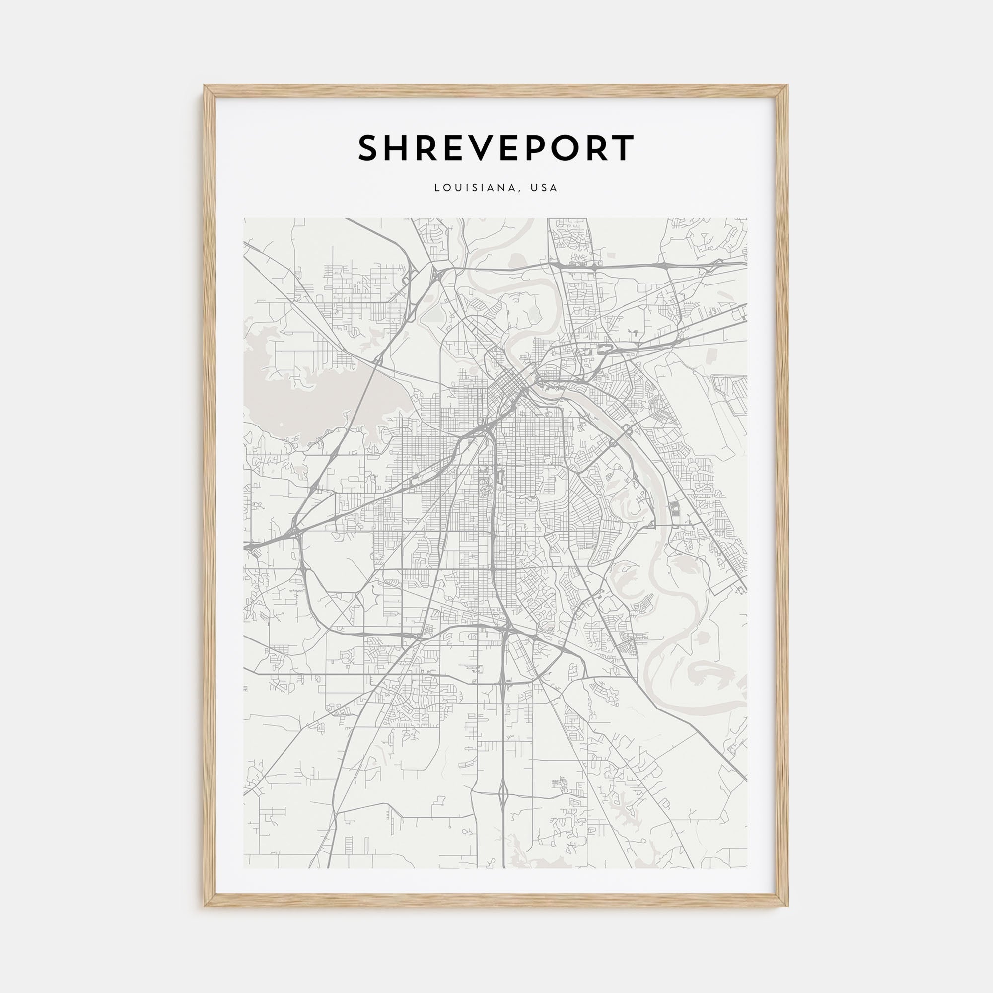 Shreveport Map Portrait Poster