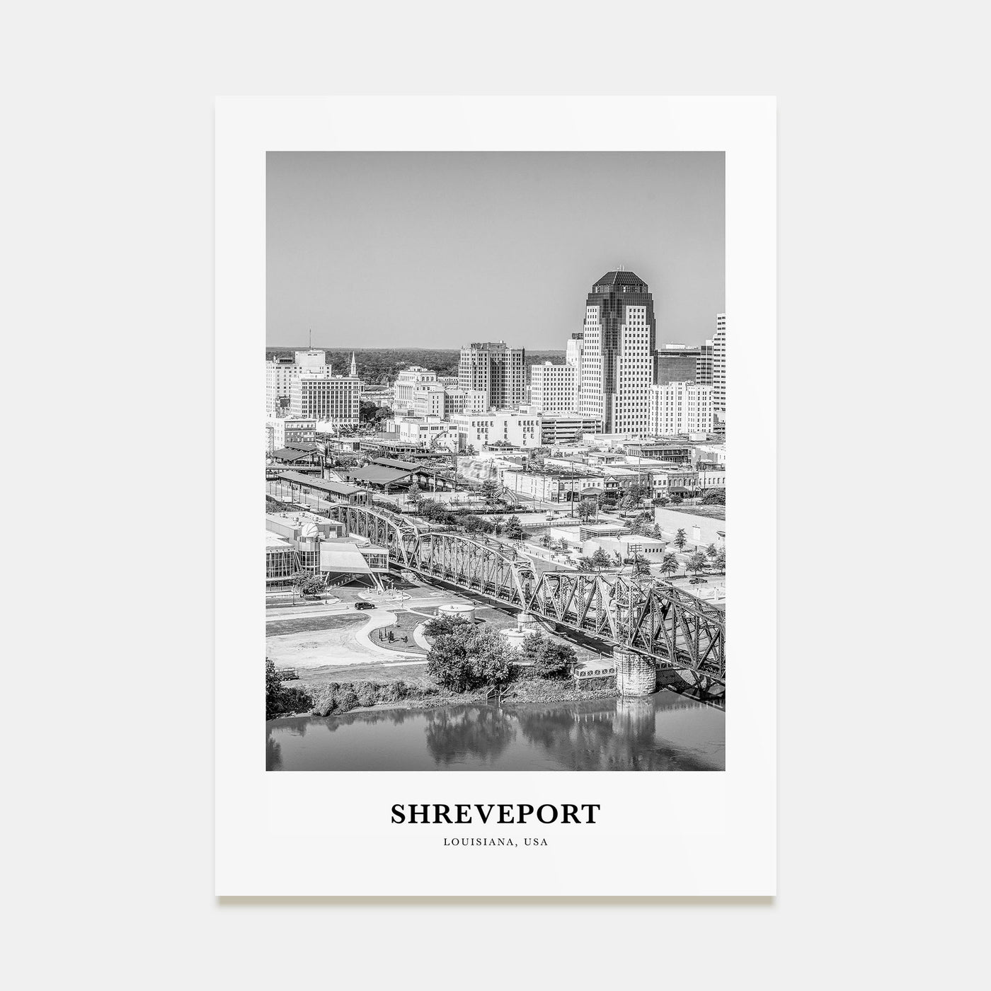Shreveport Portrait B&W Poster