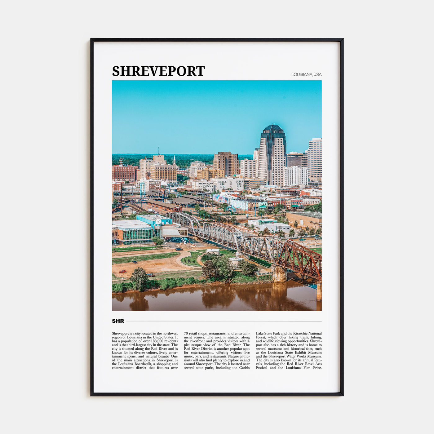 Shreveport Travel Color Poster