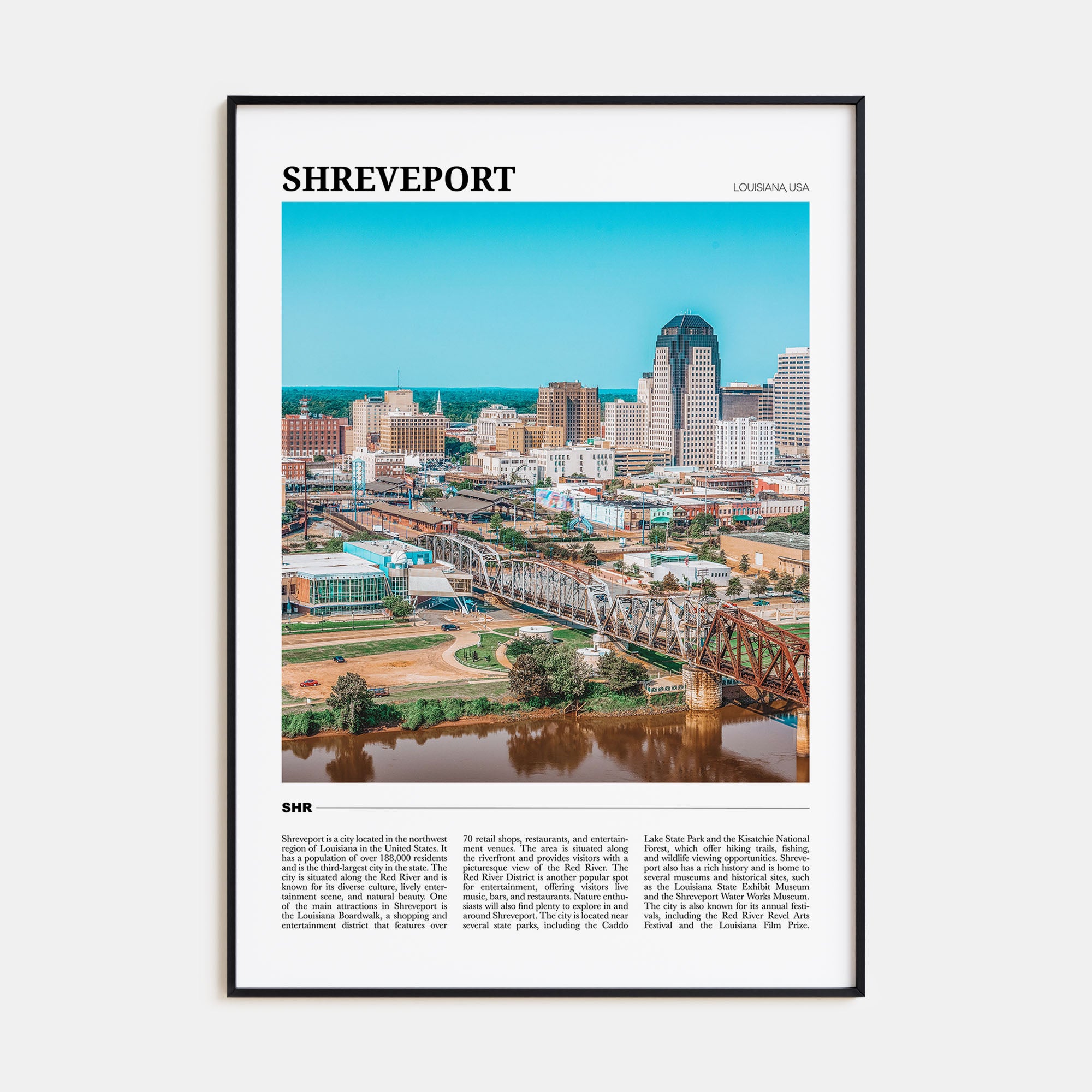 Shreveport Travel Color Poster