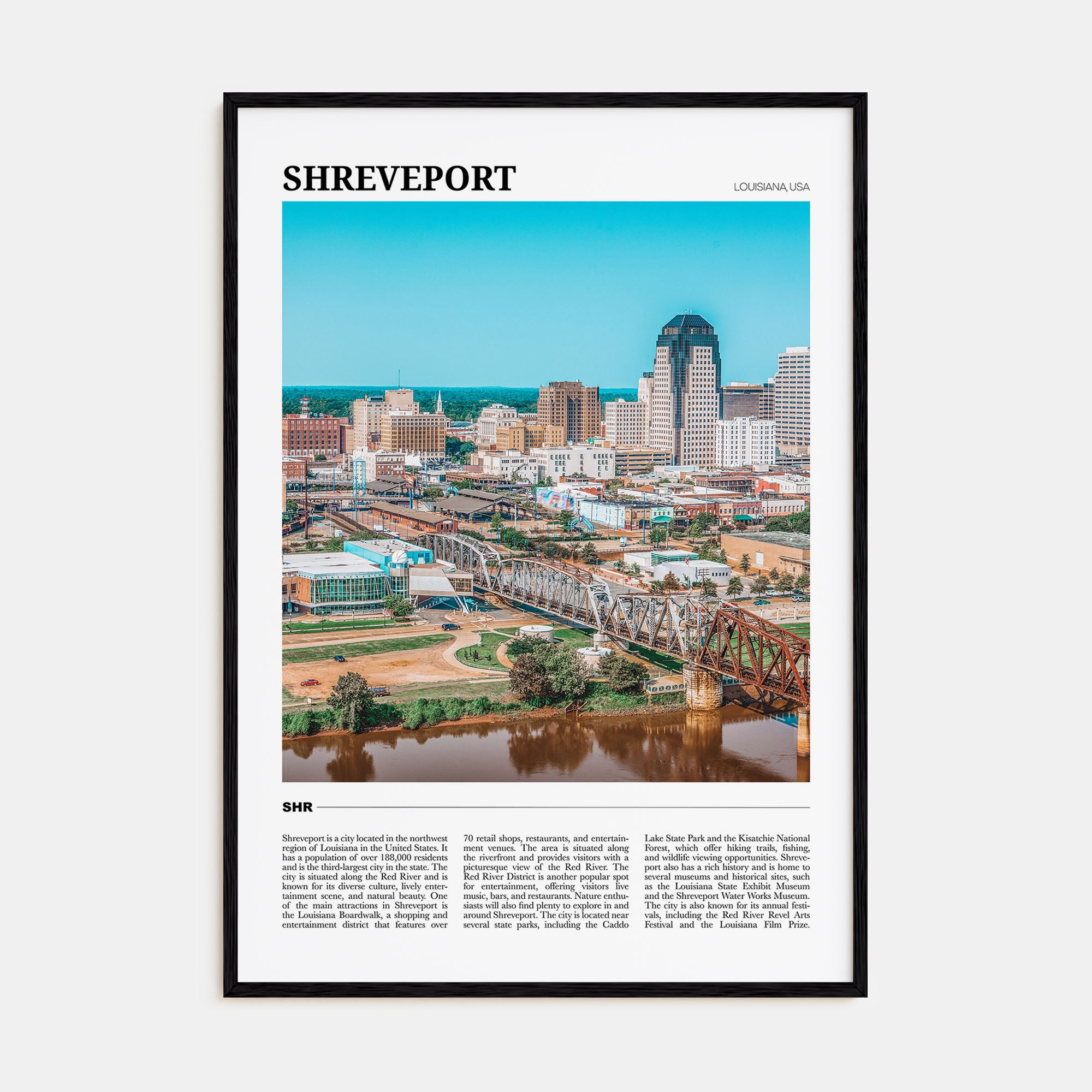Shreveport Travel Color Poster