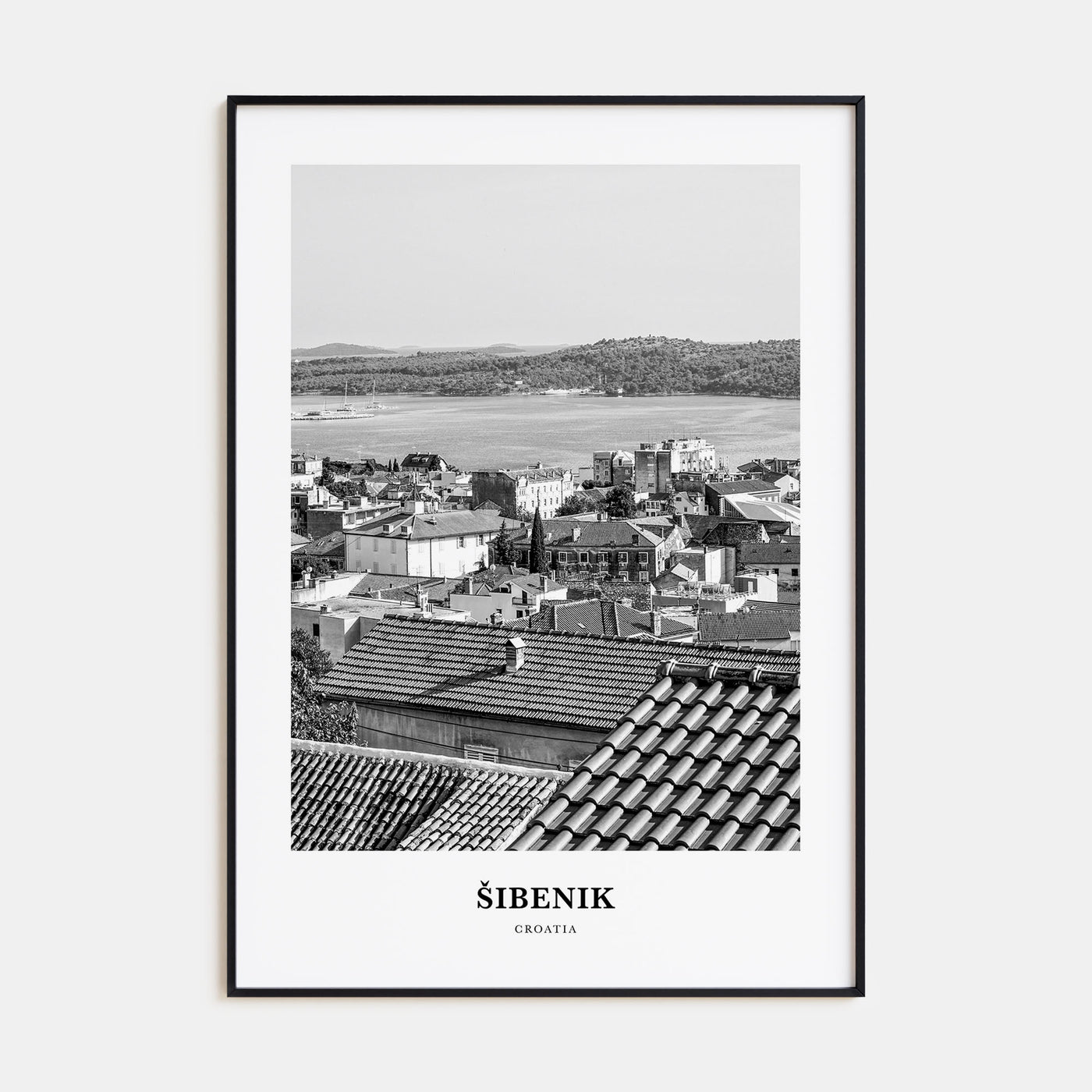 Šibenik Portrait B&W Poster