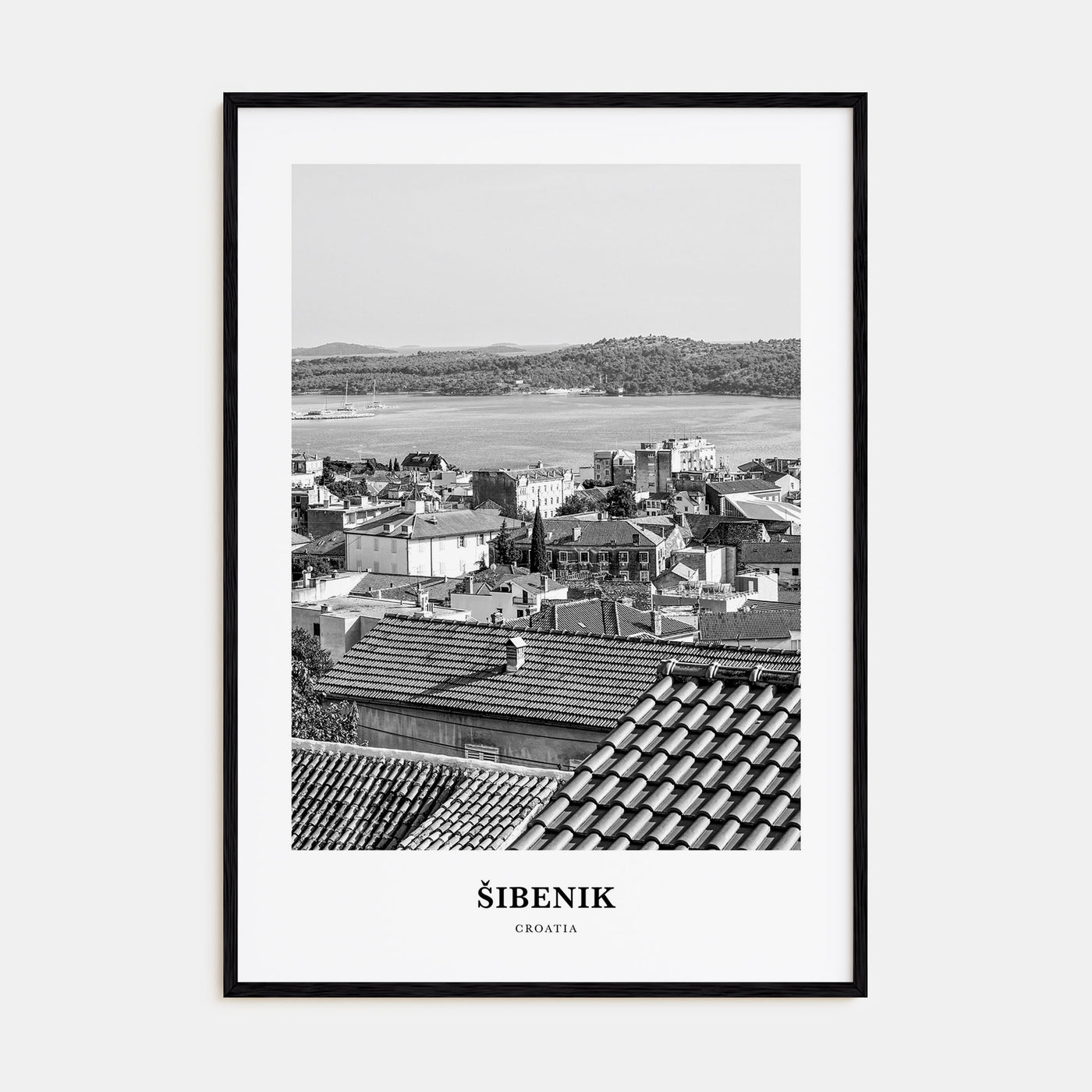 Šibenik Portrait B&W Poster