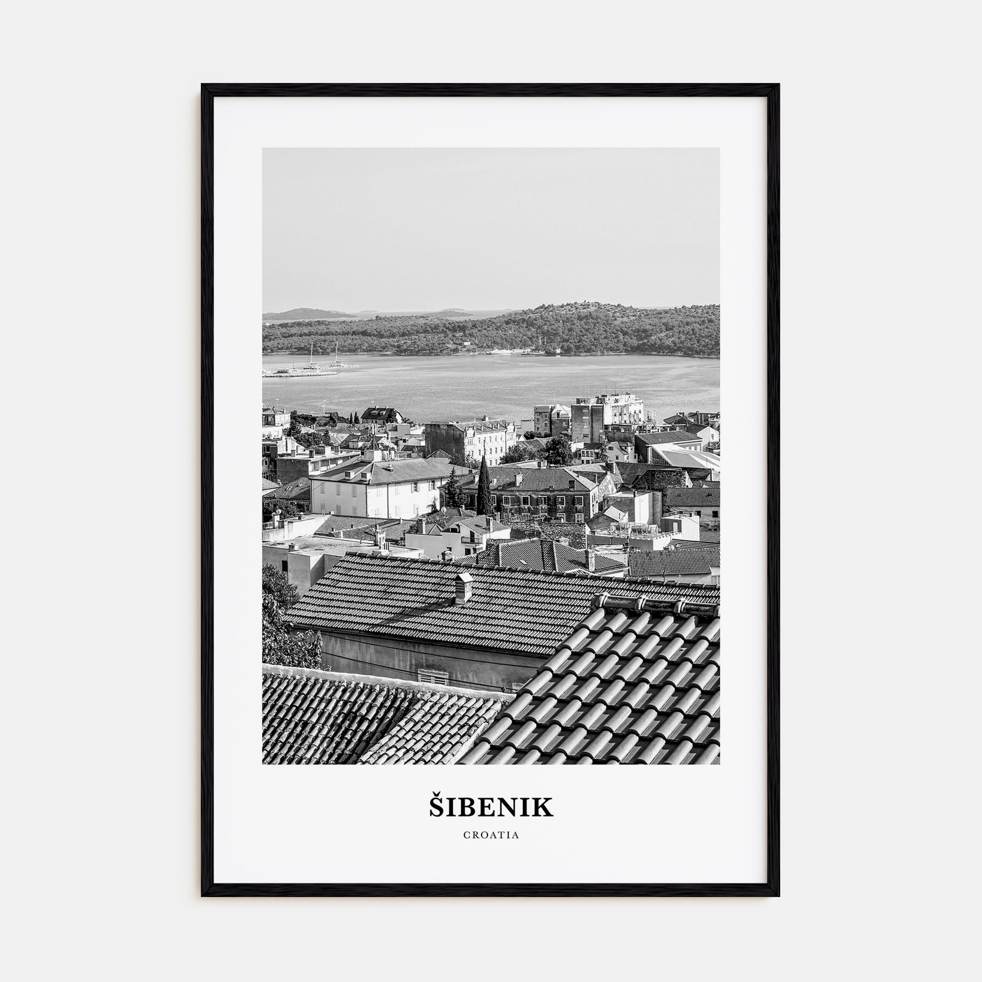 Šibenik Portrait B&W Poster