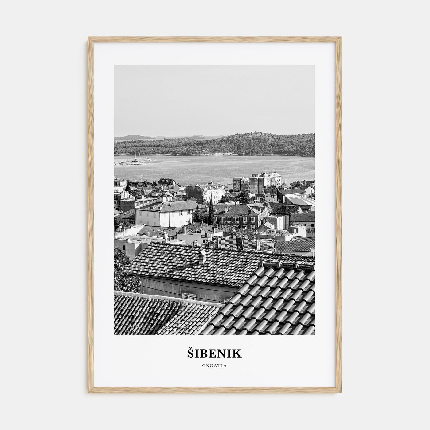 Šibenik Portrait B&W Poster