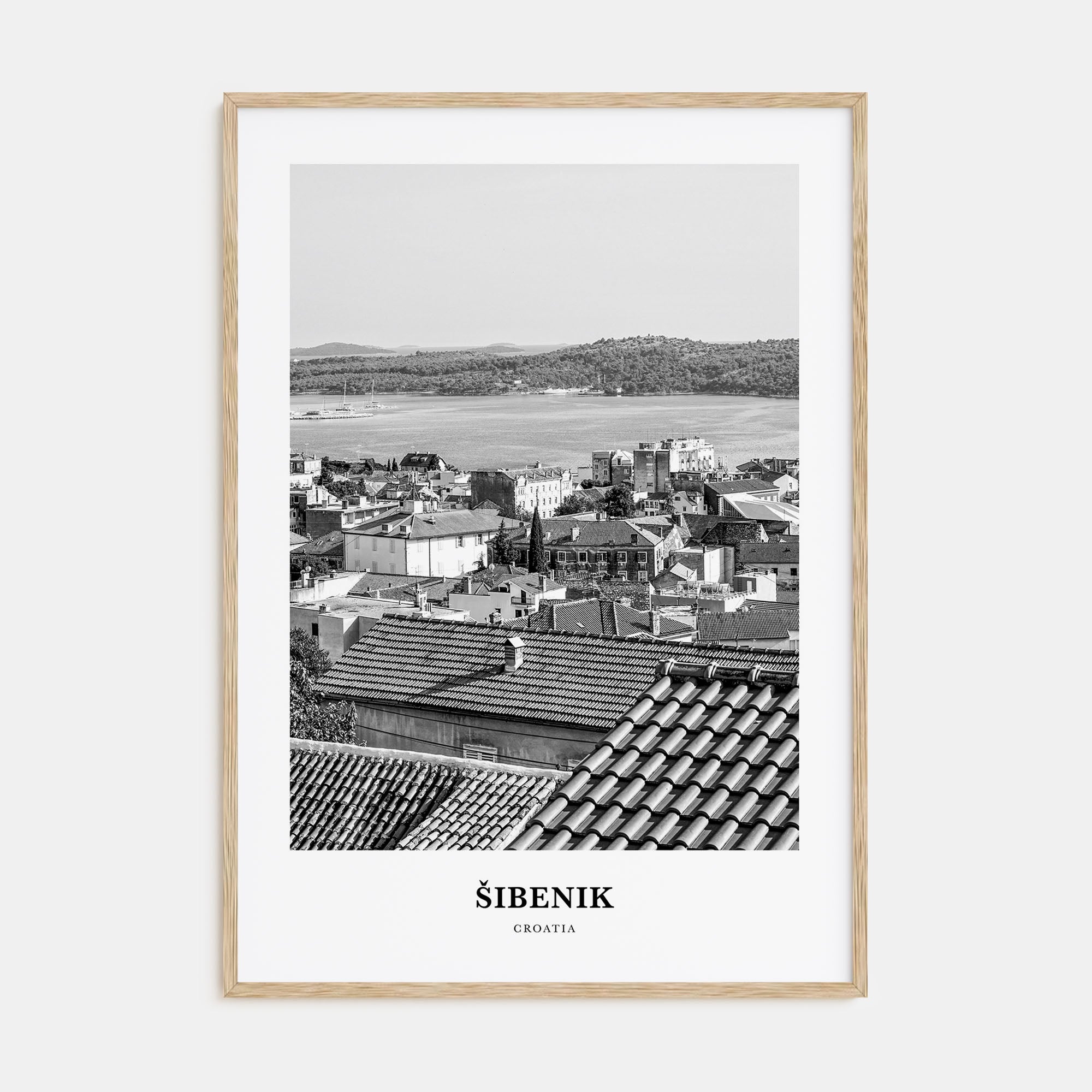 Šibenik Portrait B&W Poster