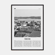 Šibenik Travel B&W Poster