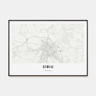 Sibiu Map Landscape Poster