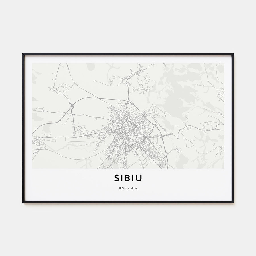 Sibiu Map Landscape Poster