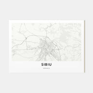 Sibiu Map Landscape Poster