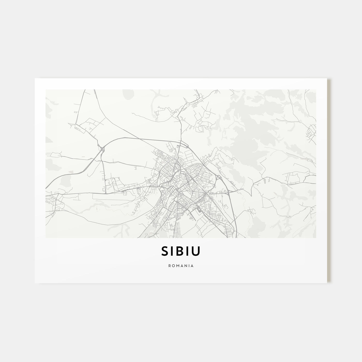 Sibiu Map Landscape Poster