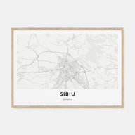 Sibiu Map Landscape Poster
