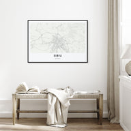 Sibiu Map Landscape Poster