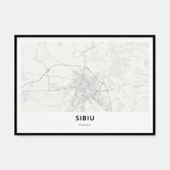 Sibiu Map Landscape Poster