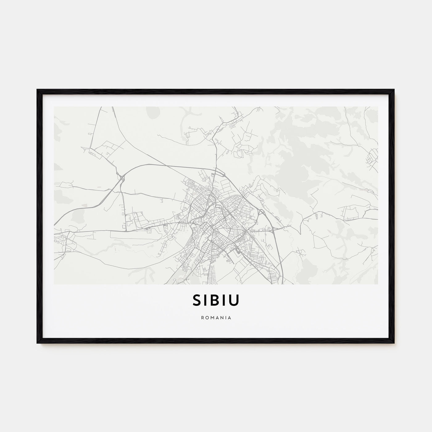 Sibiu Map Landscape Poster