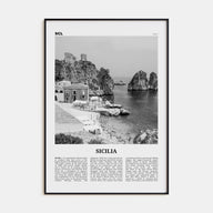 Sicilia Travel B&W Poster