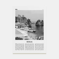 Sicilia Travel B&W Poster