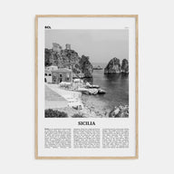 Sicilia Travel B&W Poster