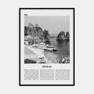 Sicilia Travel B&W Poster
