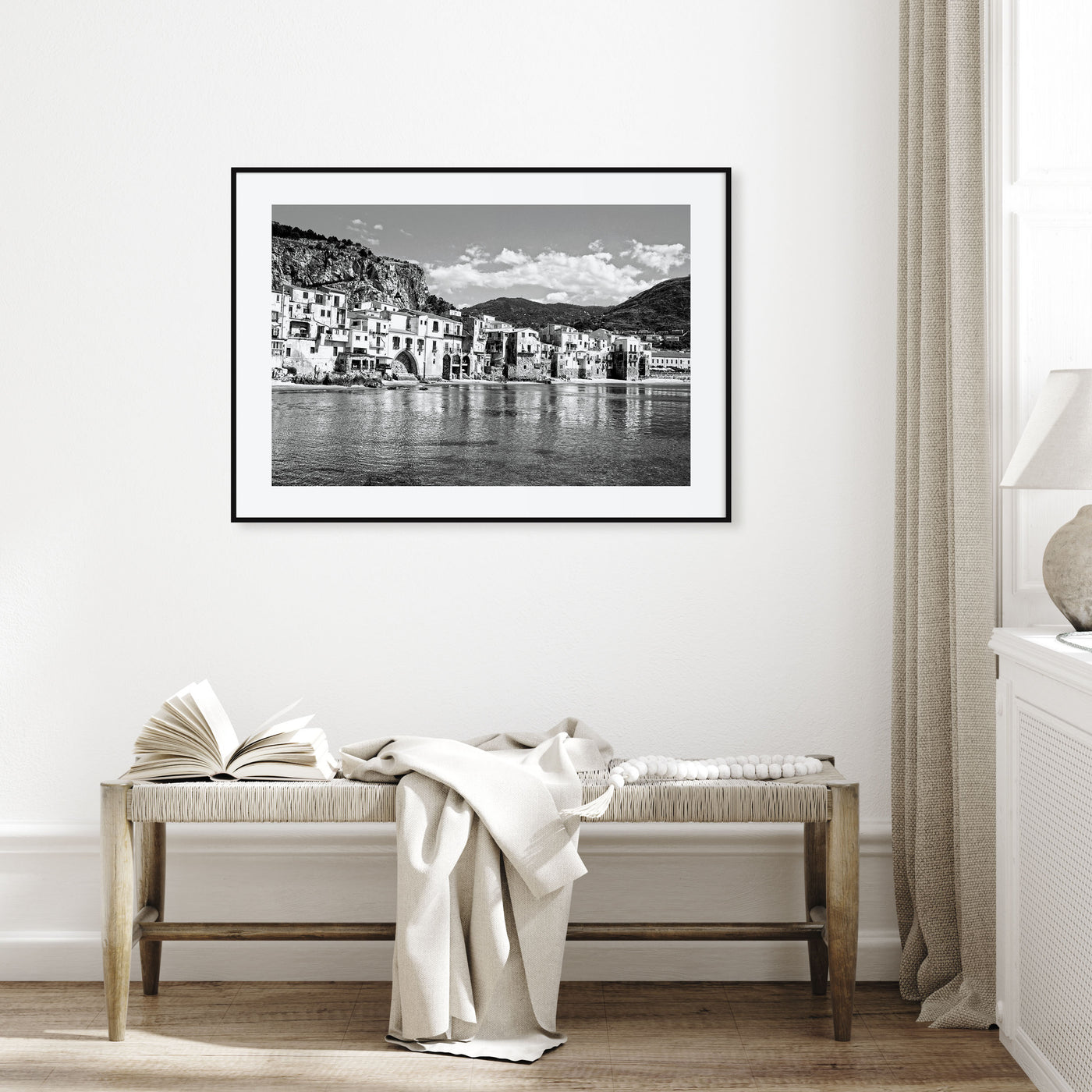 Sicily Landscape B&W Poster