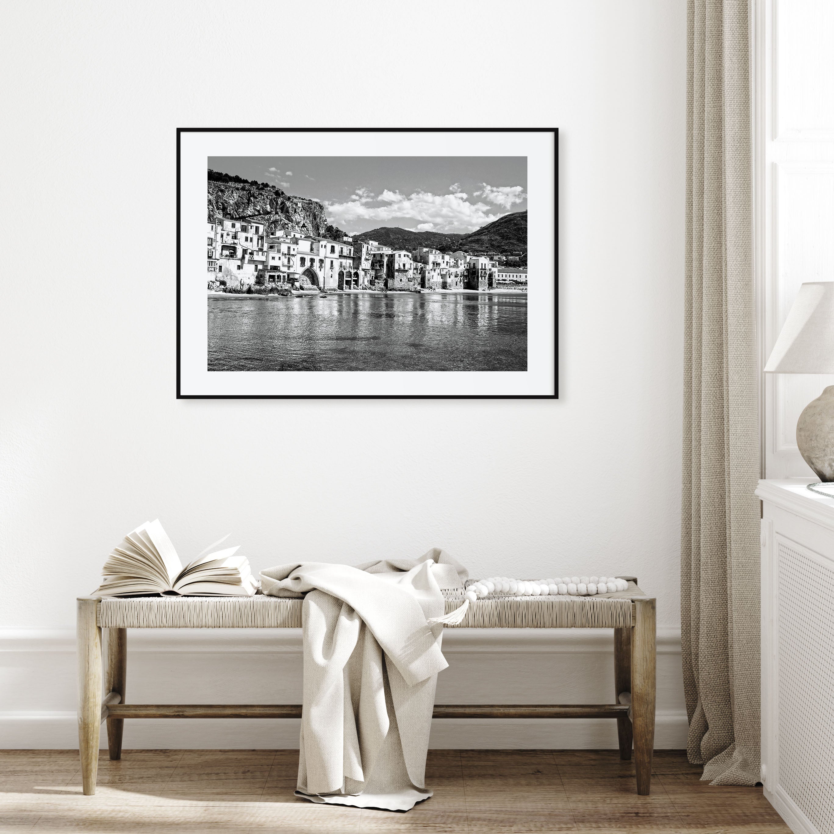 Sicily Landscape B&W Poster