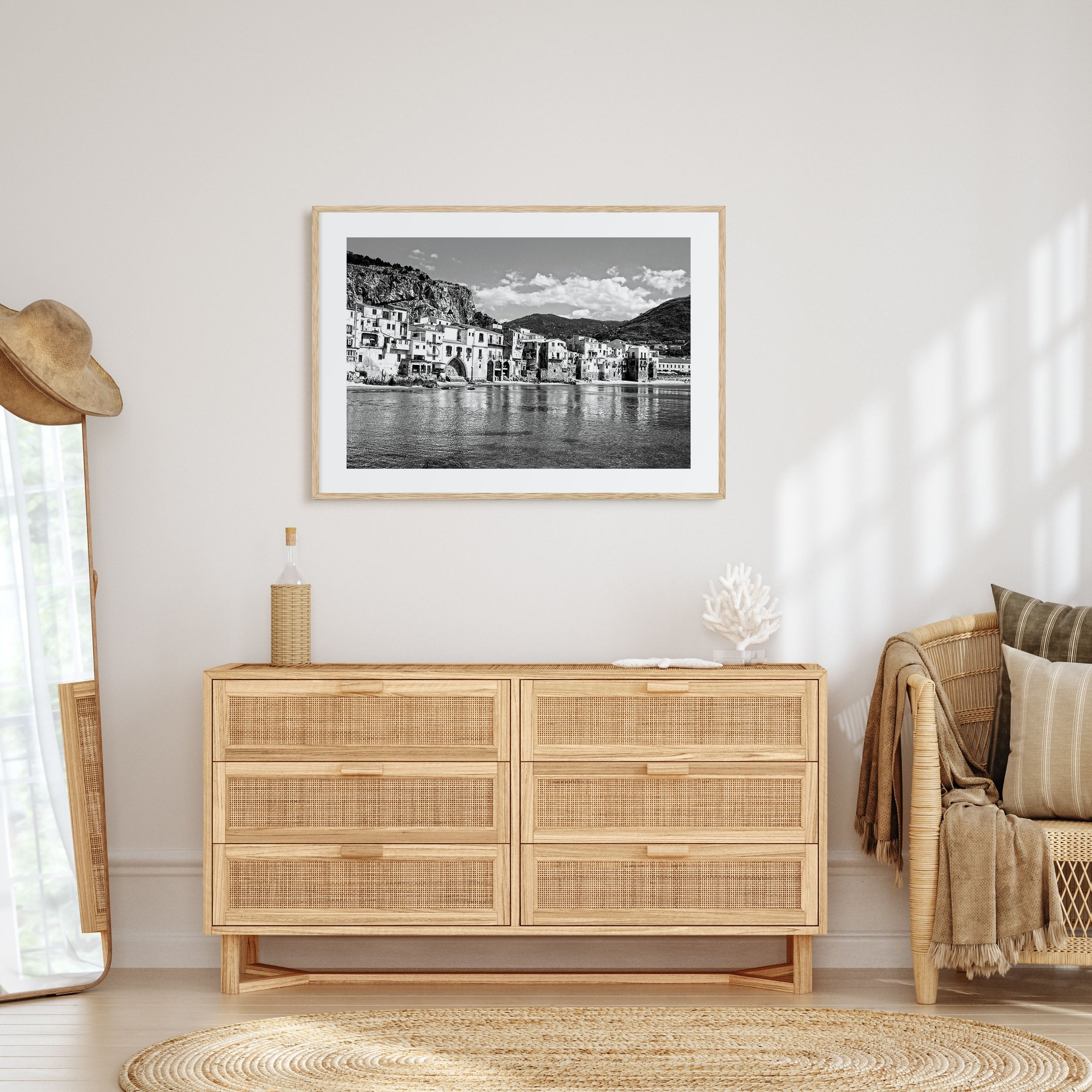 Sicily Landscape B&W Poster