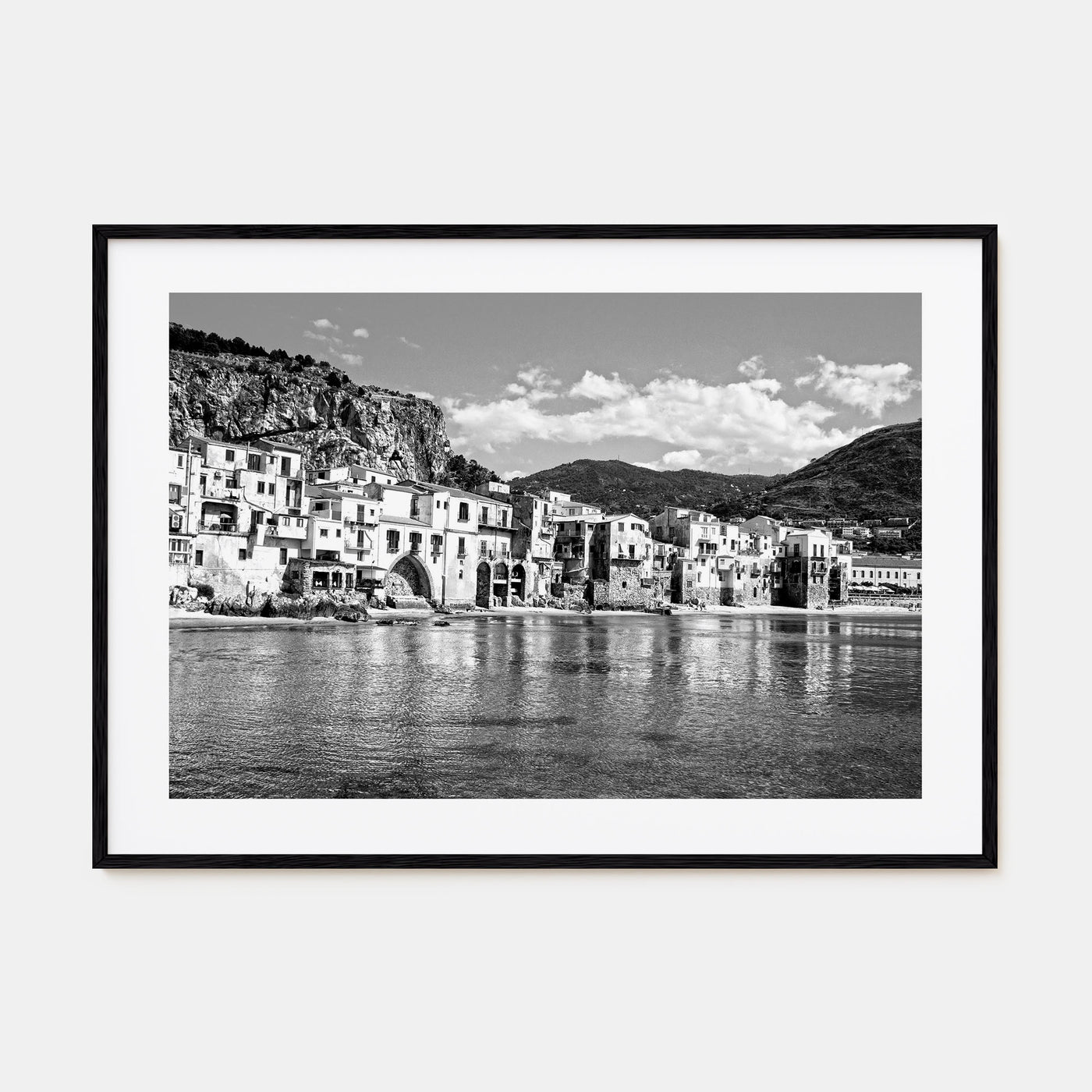 Sicily Landscape B&W Poster