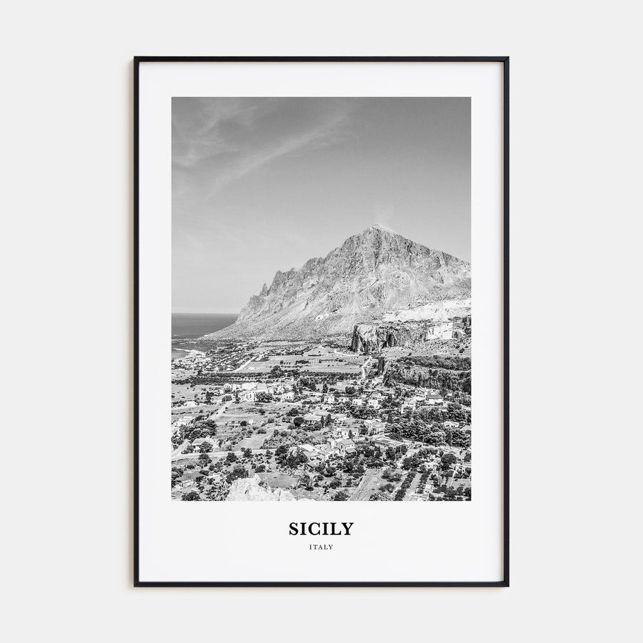 Sicily Portrait B&W No 1 Poster