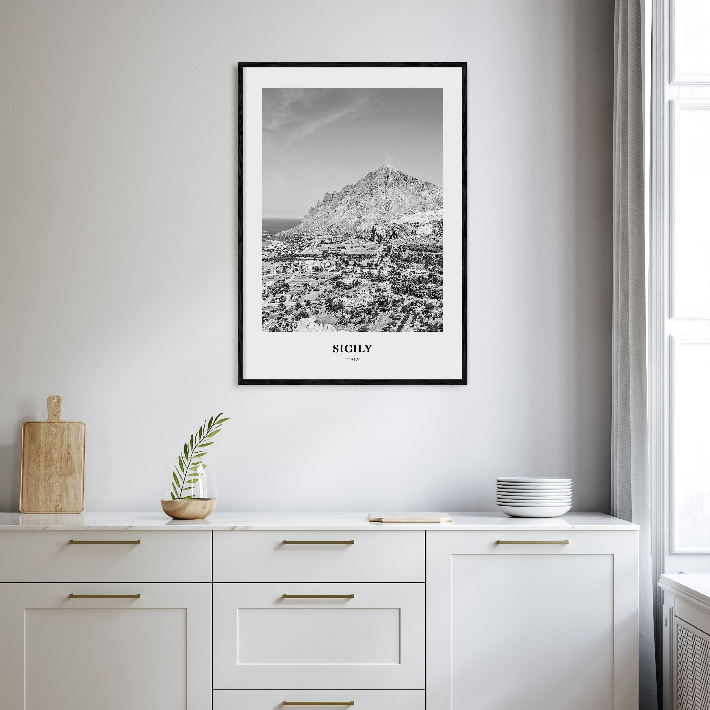 Sicily Portrait B&W No 1 Poster